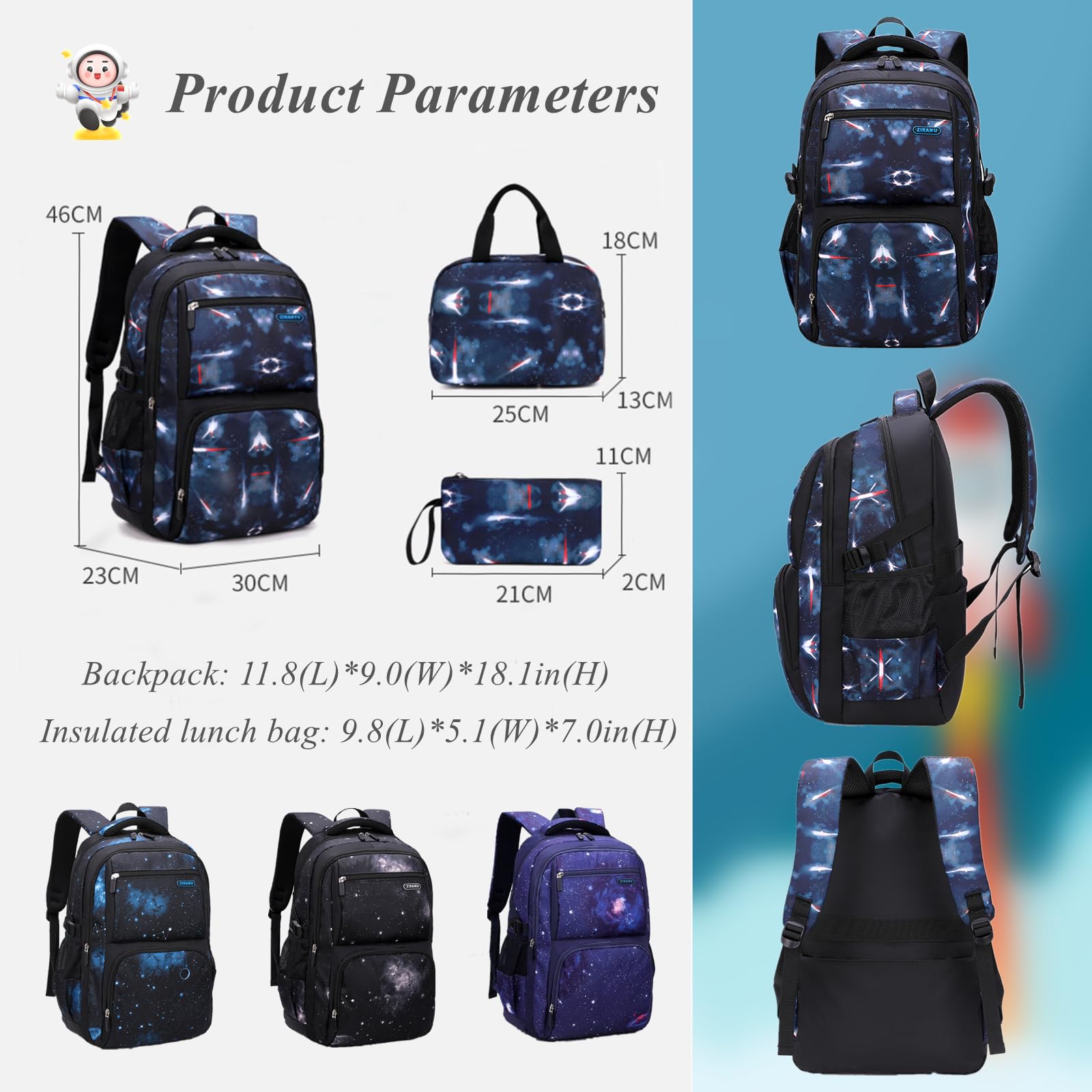 Foto 4 pulgar | Set de Mochila Bansusu Galaxy Unisex - Venta Internacional