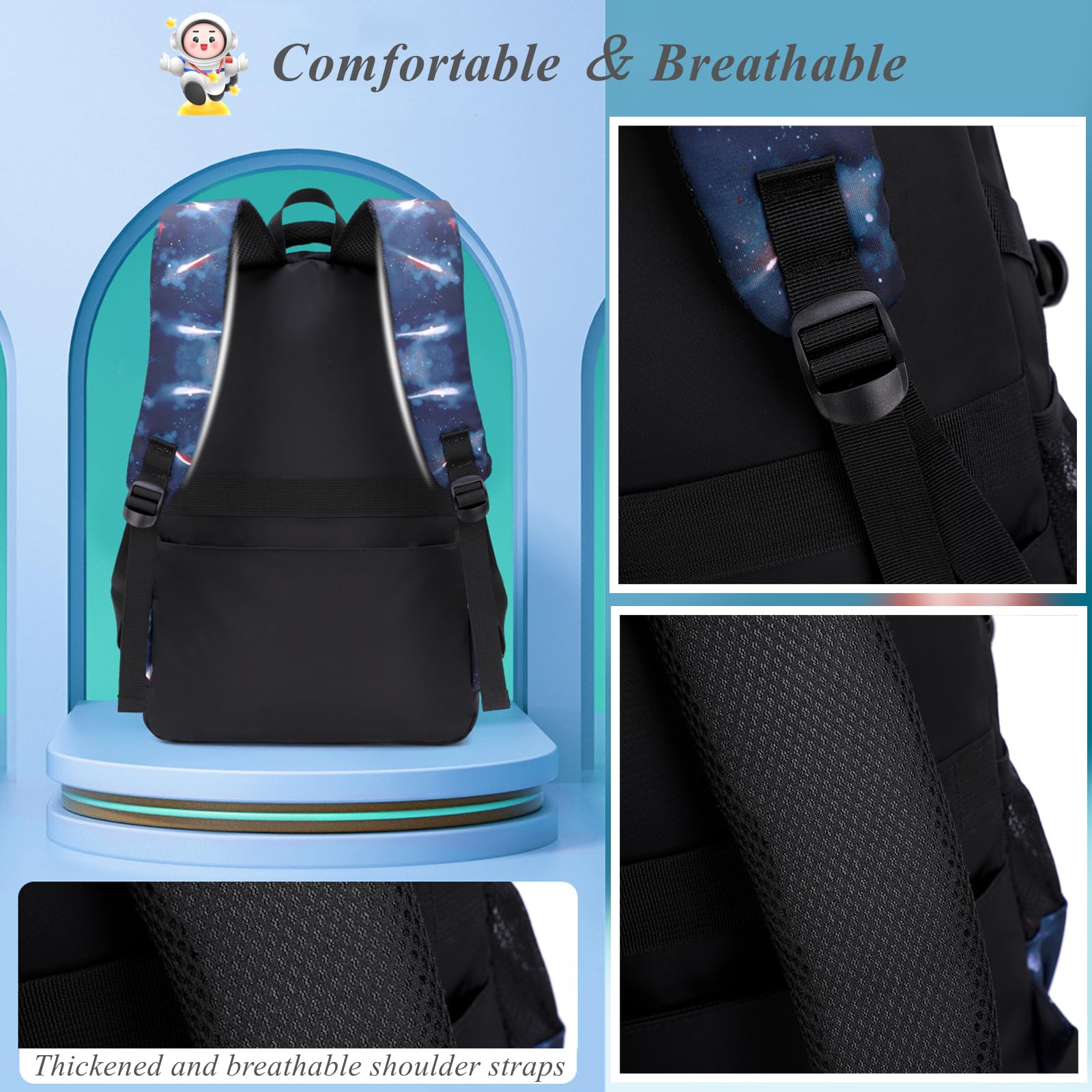 Foto 7 pulgar | Set de Mochila Bansusu Galaxy Unisex - Venta Internacional