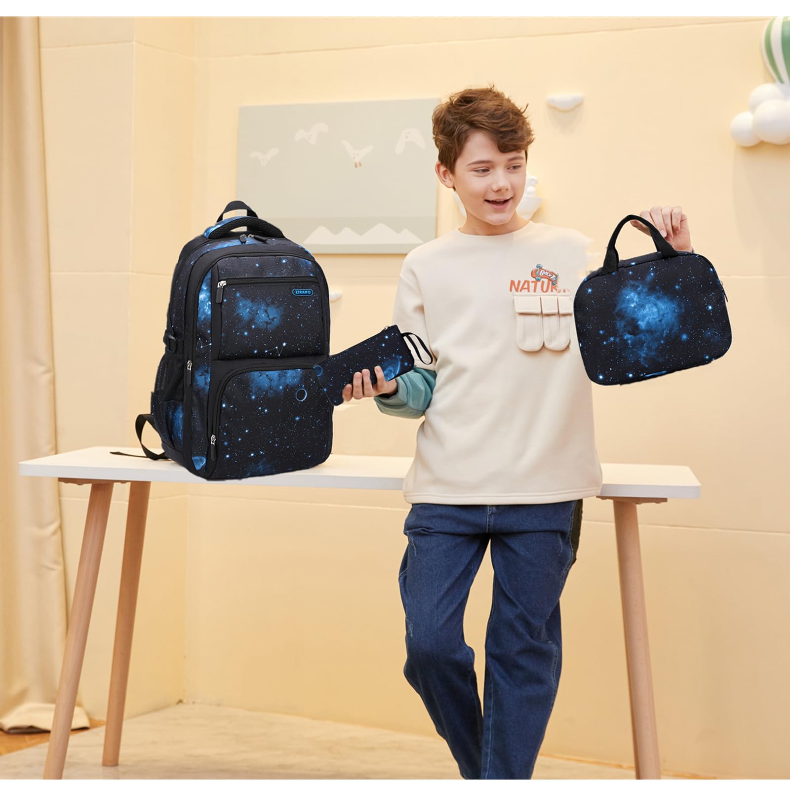 Foto 8 pulgar | Set de Mochila Bansusu Galaxy Unisex - Venta Internacional