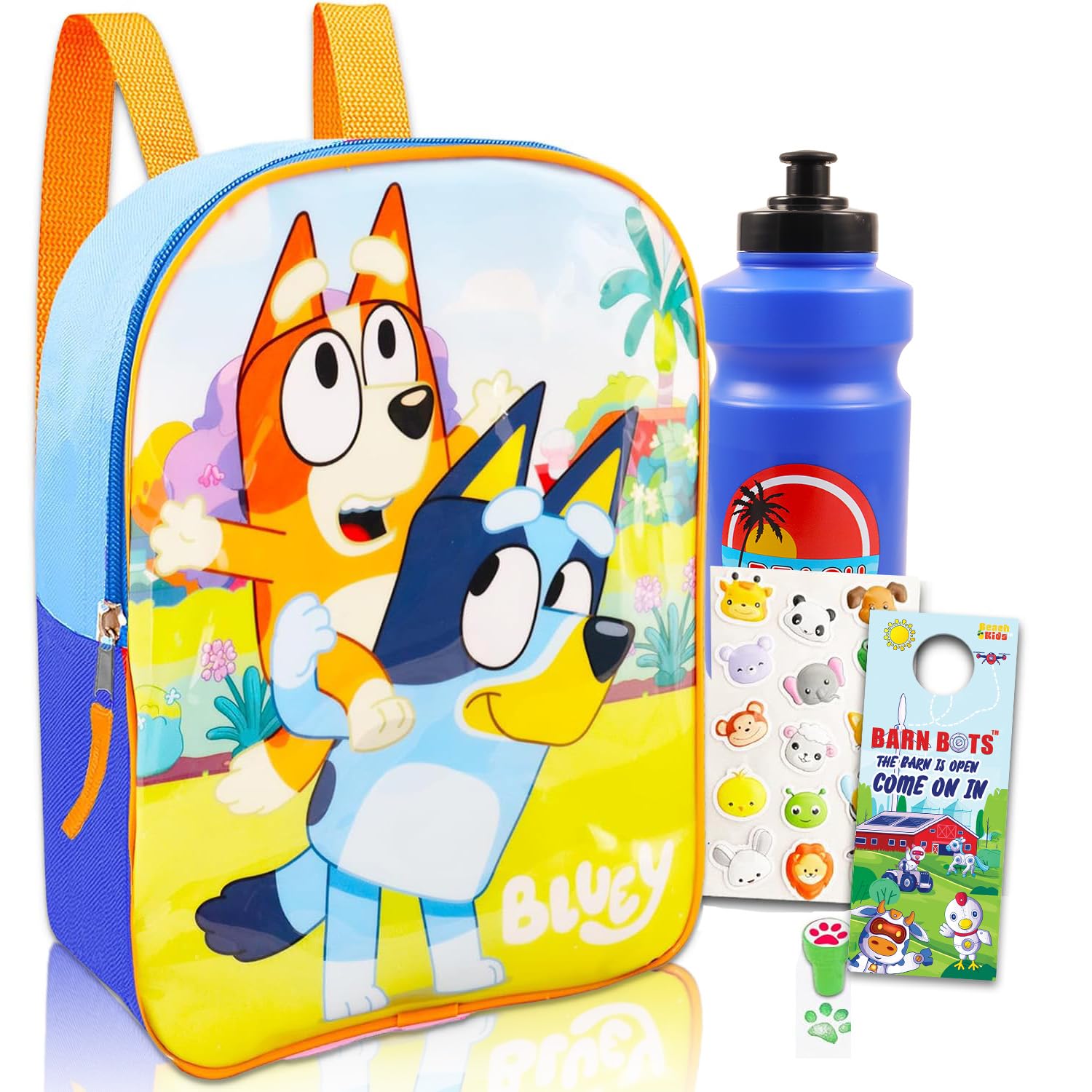 Foto 2 pulgar | Mochila Bluey Mini Para Niños Con Pegatinas, Sellos Y Botella - Venta Internacional.