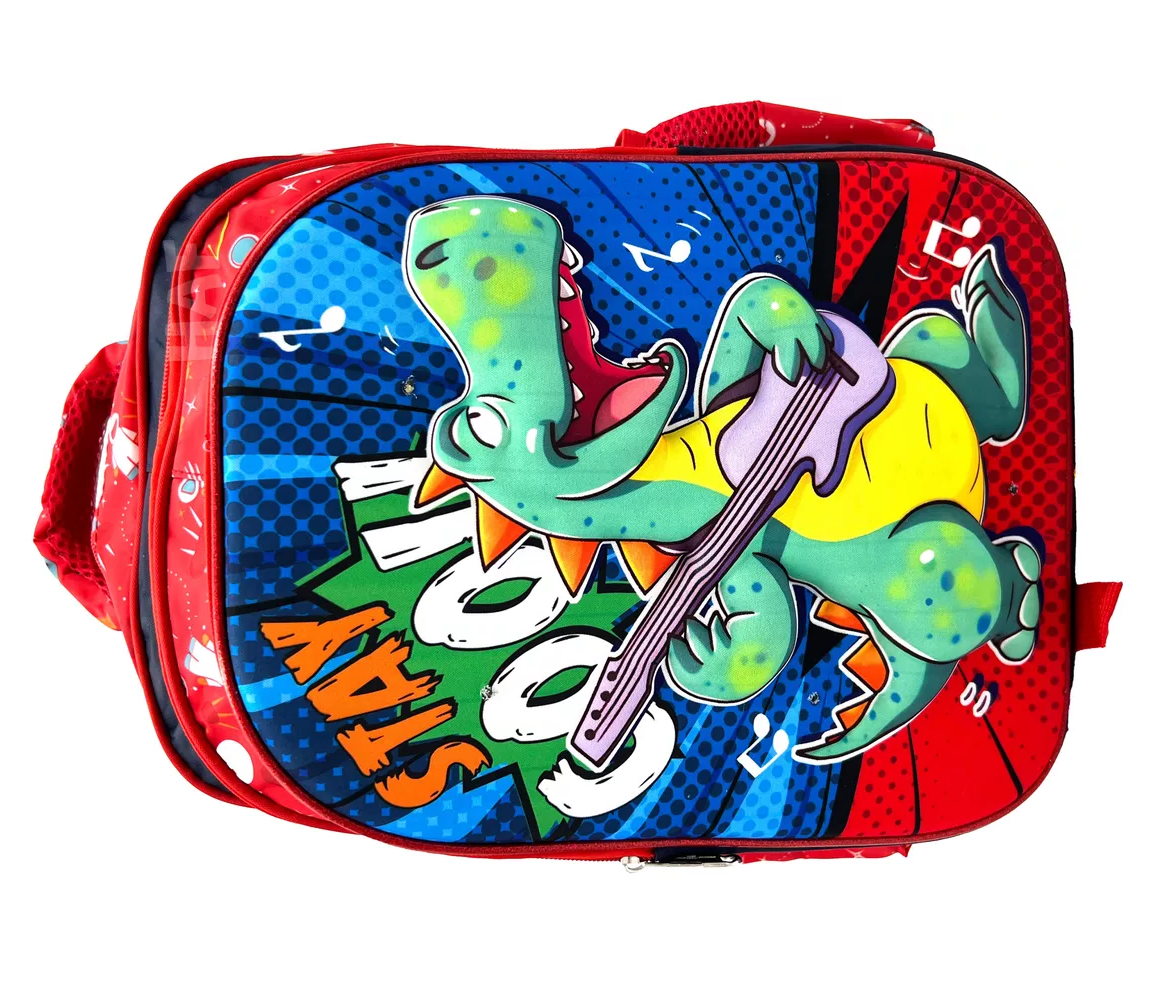 Foto 5 | Mochila Escolar Infantil 3d Con Luz Diseño Dinosaurio Guitarra Rojo