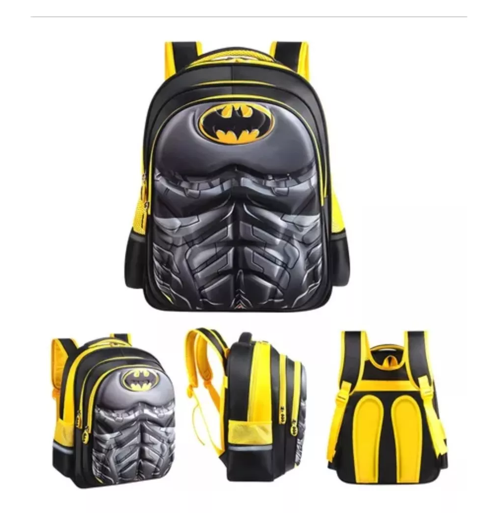 Foto 3 pulgar | Mochila Gran Volumen Multicompartimento Resistente Diseño Batman Amarillo