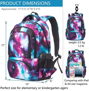 Foto 2 | Mochila Bluefairy Kids Galaxy Purpura - Venta Internacional