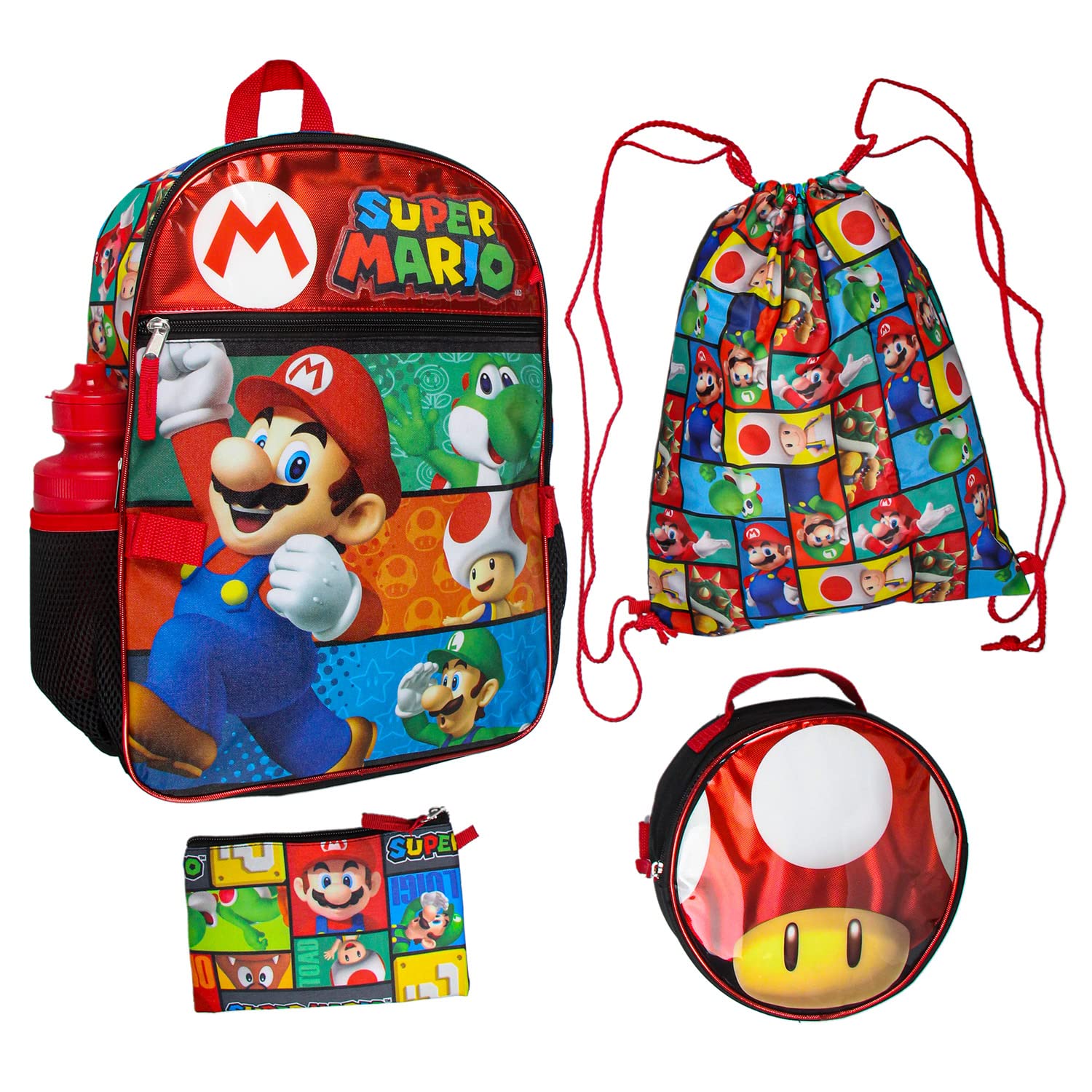 Foto 3 pulgar | Mochila Bioworld Super Mario Juego de 5 Piezas 40 cm  - Venta Internacional