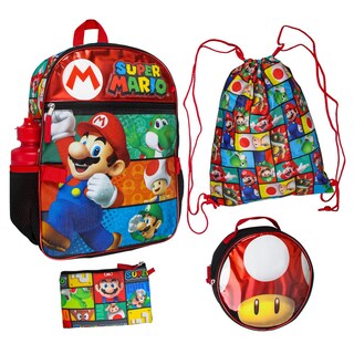 Foto 2 | Mochila Bioworld Super Mario Juego de 5 Piezas 40 cm - Venta Internacional