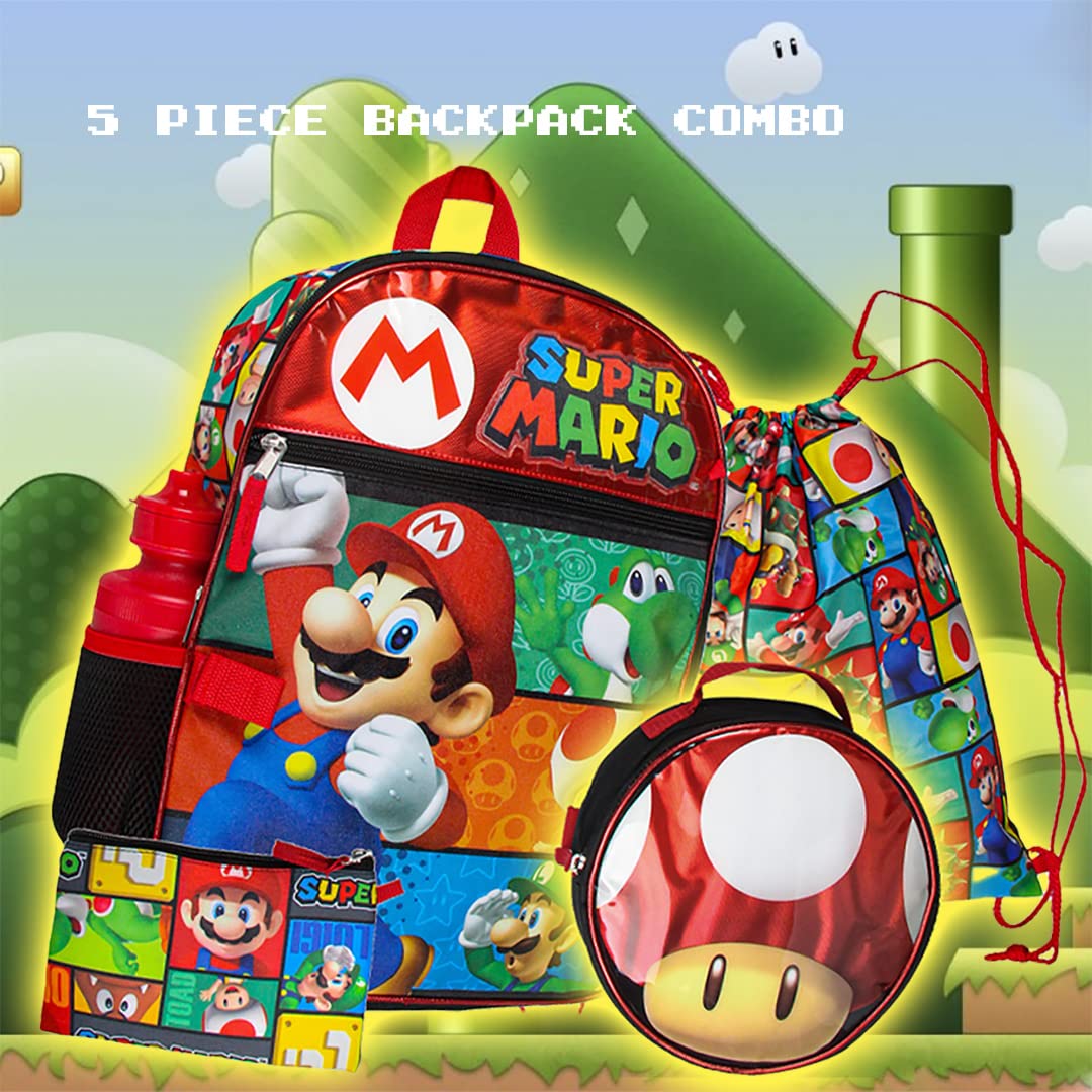 Foto 8 pulgar | Mochila Bioworld Super Mario Juego de 5 Piezas 40 cm  - Venta Internacional