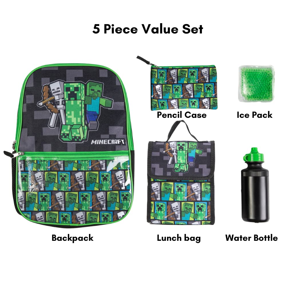 Foto 2 | Set de Mochila Ralme Minecraft con Lonchera para Niños y Niñas - Venta Internacional