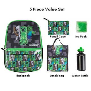 Foto 2 | Set de Mochila Ralme Minecraft con Lonchera para Niños y Niñas - Venta Internacional