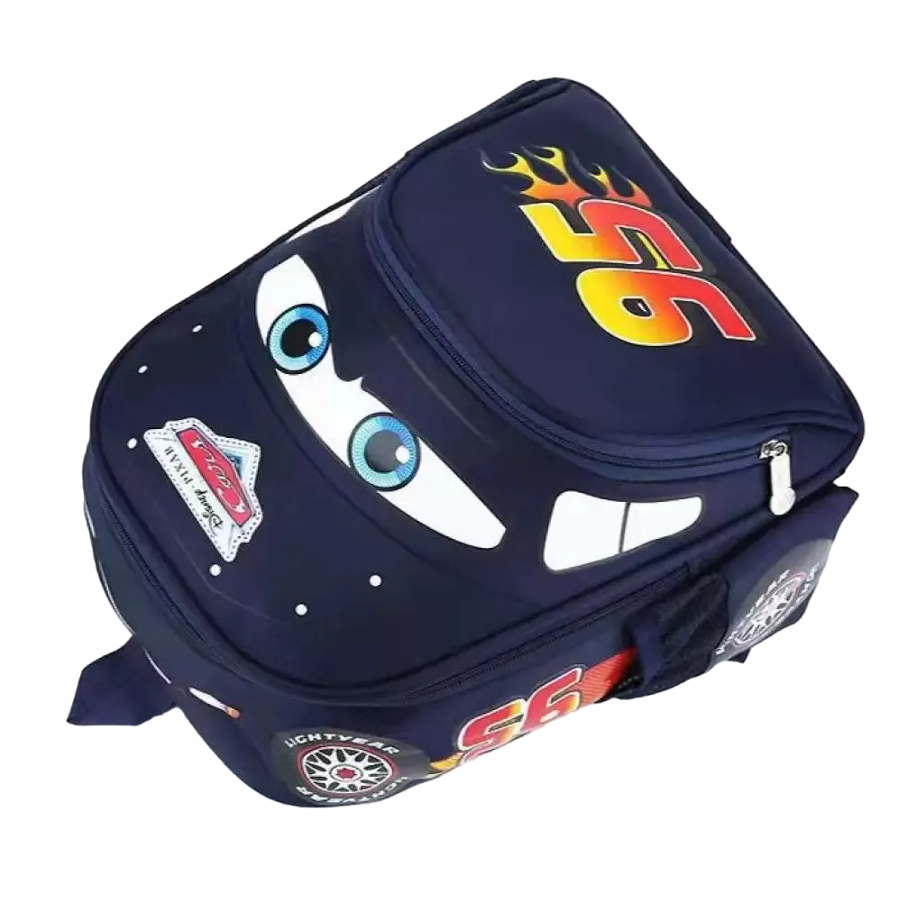 Foto 2 pulgar | Mochila Preescolar Auto 3d Animados Para Niños Cars Azul Oscuro