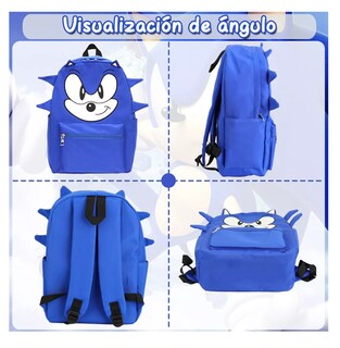 Foto 4 | Mochila Escolar Diseño De Hedgehog Soni Azul Marino