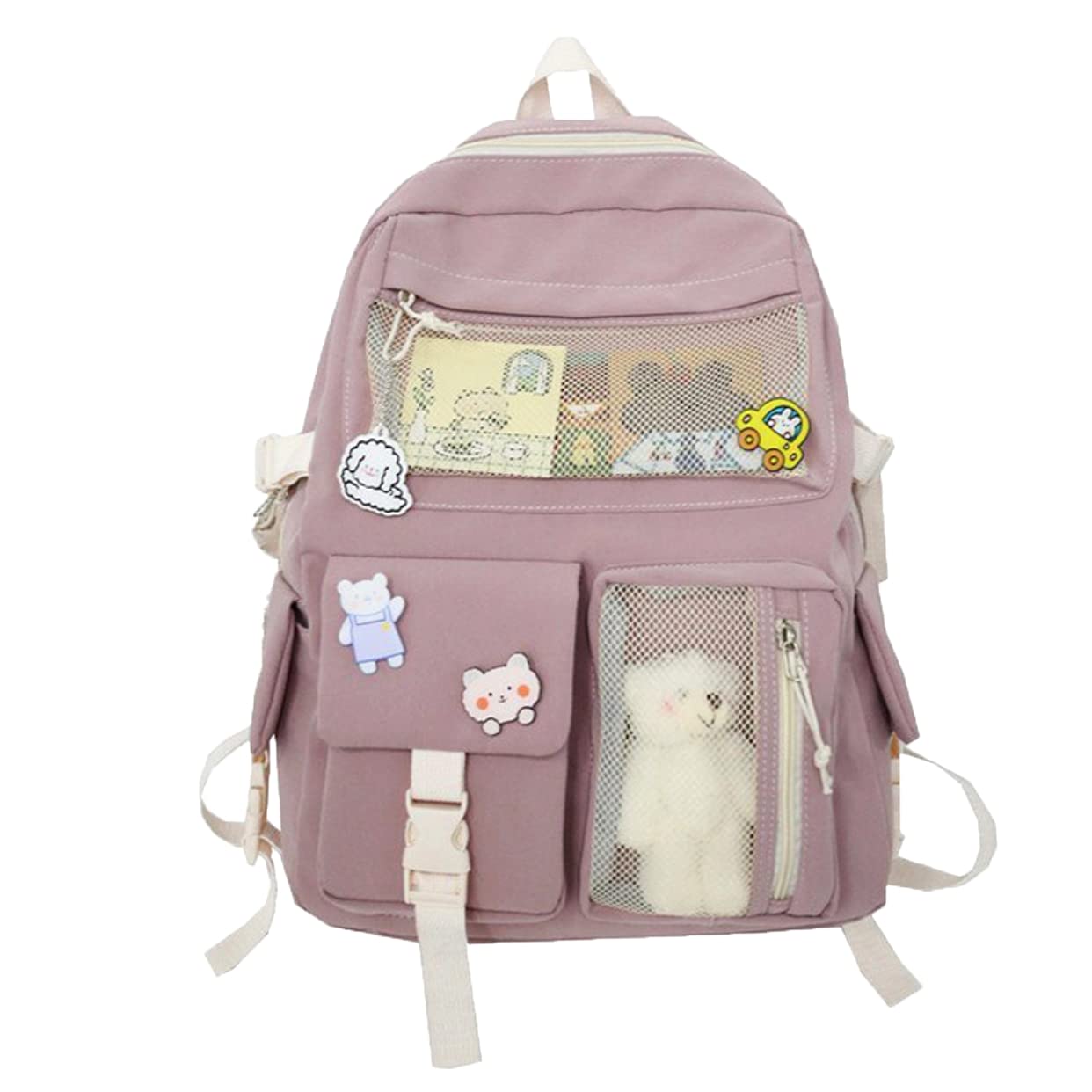 Mochila Ggoob Kawaii De Lona De Nailon Impermeable 32 X 11 X 43 Cm, Color Rosa - Venta Internacional.