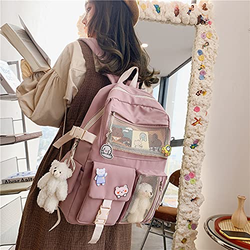 Foto 5 pulgar | Mochila Ggoob Kawaii De Lona De Nailon Impermeable 32 X 11 X 43 Cm, Color Rosa - Venta Internacional.