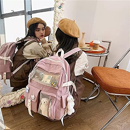 Foto 5 | Mochila Ggoob Kawaii De Lona De Nailon Impermeable 32 X 11 X 43 Cm, Color Rosa - Venta Internacional.
