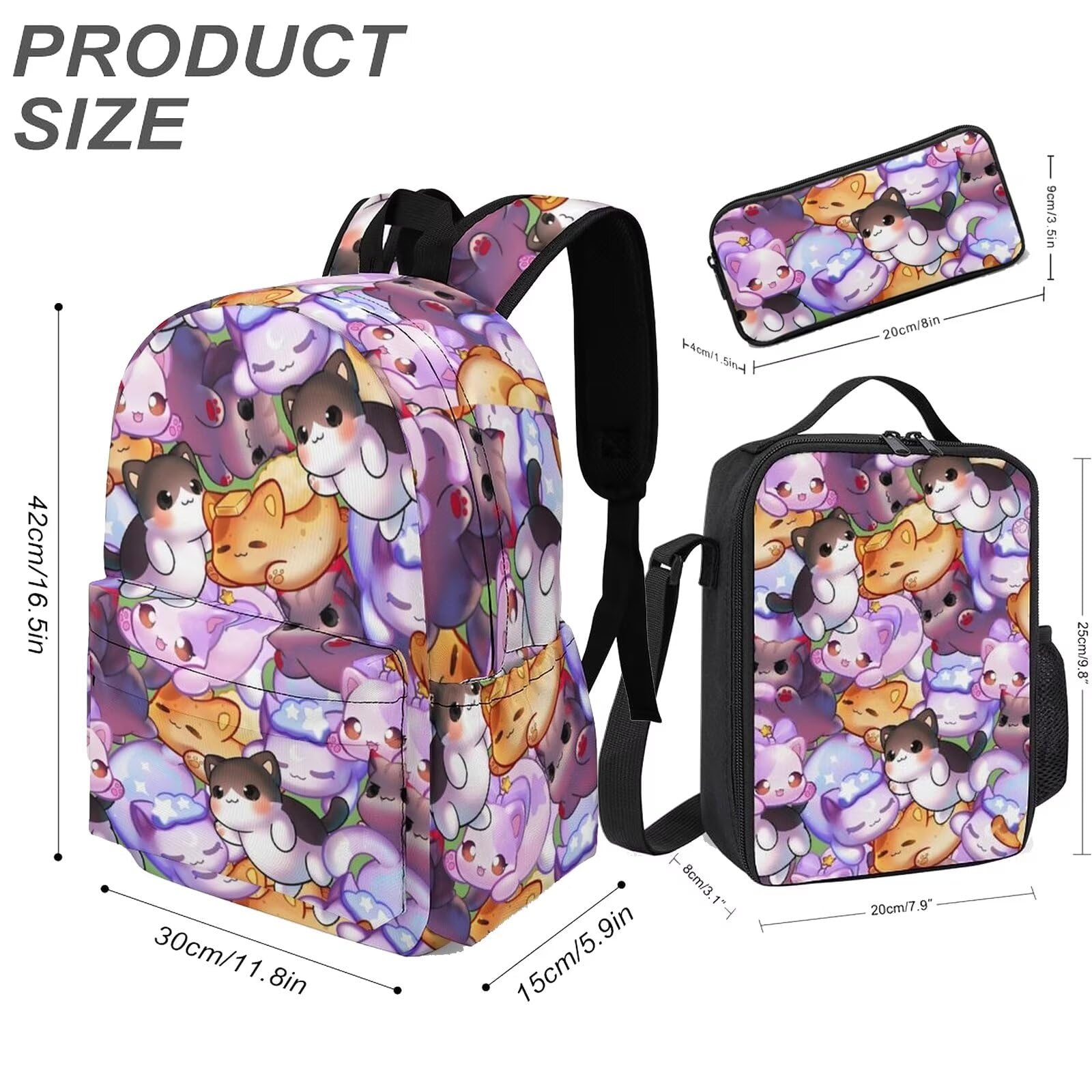 Foto 4 pulgar | Set De Mochila Generic Purple Cat Para Hombre Y Mujer - Venta Internacional.