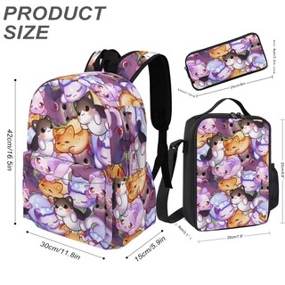 Foto 3 | Set De Mochila Generic Purple Cat Para Hombre Y Mujer - Venta Internacional.