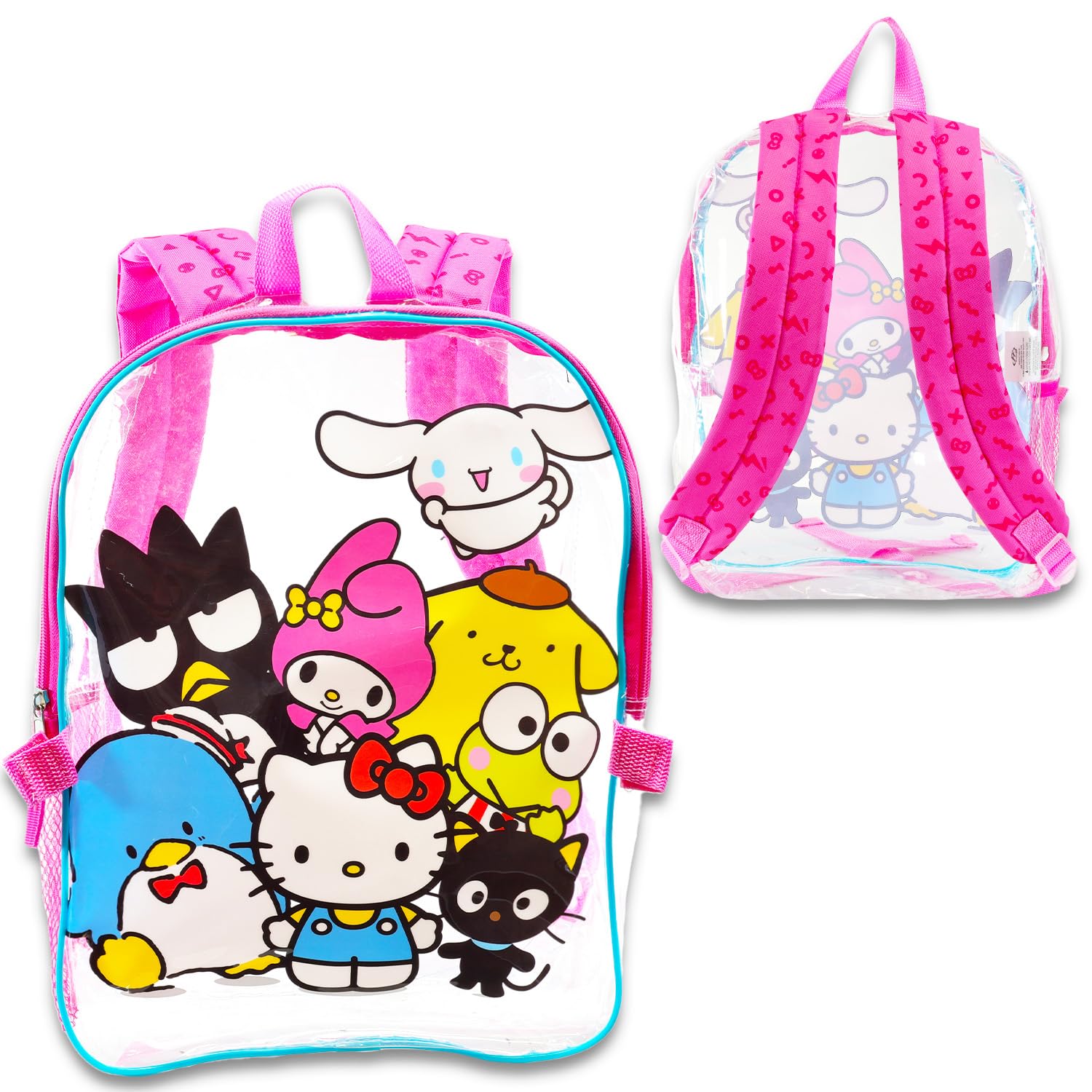 Foto 4 | Mochila Hello Kitty Transparente Para La Escuela Con Lonchera Y Botella - Venta Internacional.