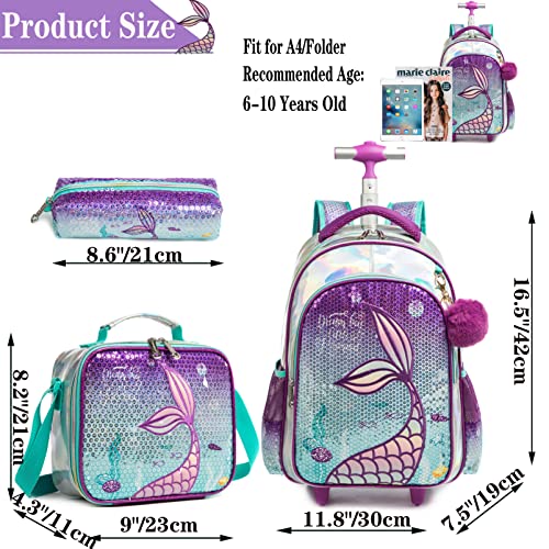 Foto 3 pulgar | Mochila con Ruedas Meetbelify Mermaid - Venta Internacional