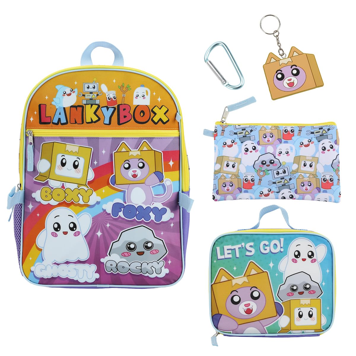 Juego De Mochilas Y Loncheras Lankybox De 5 Piezas Con Licencia Oficial - Venta Internacional.