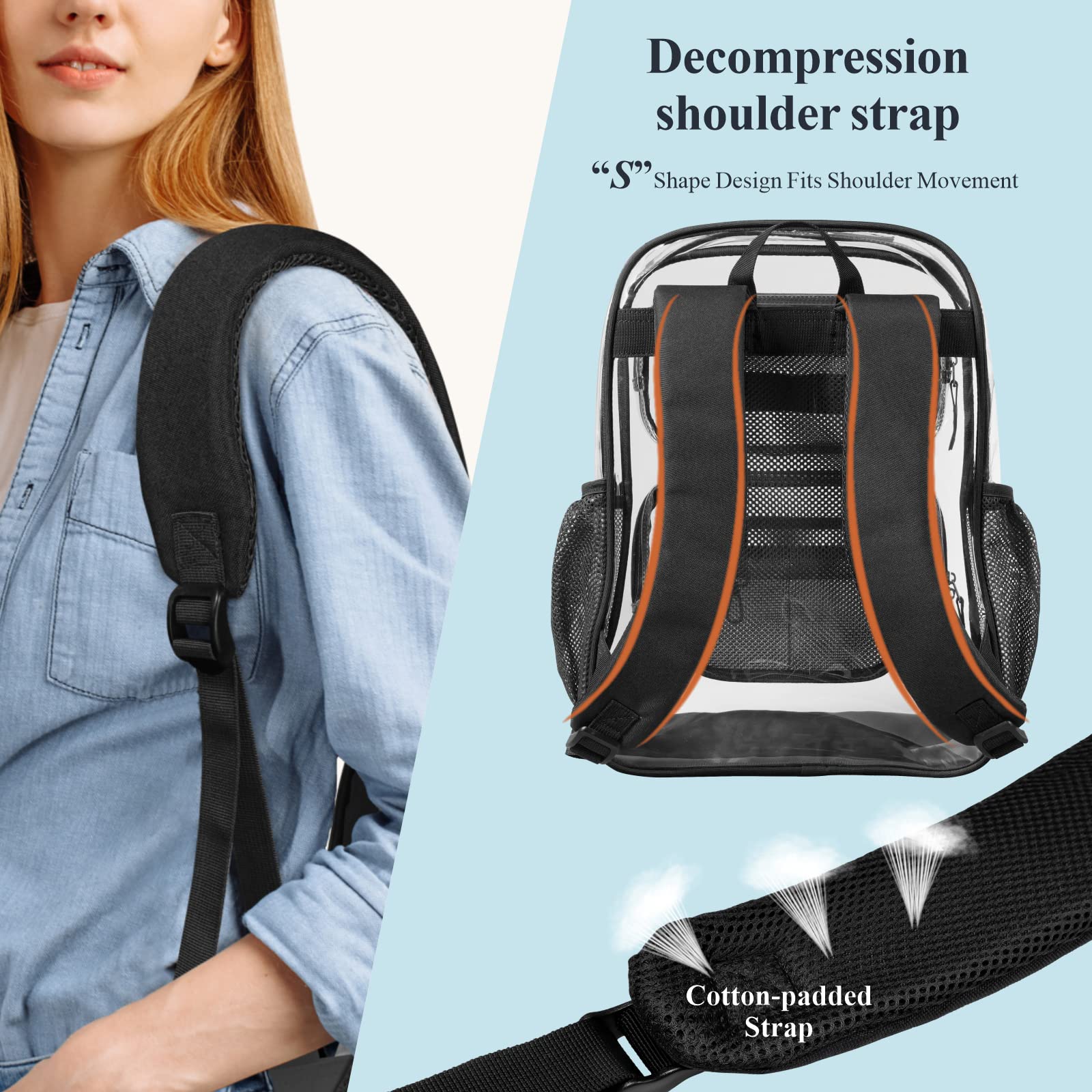 Foto 4 | Mochila Transparente Packism 17 De Pvc Resistente, Negro Transparente - Venta Internacional.