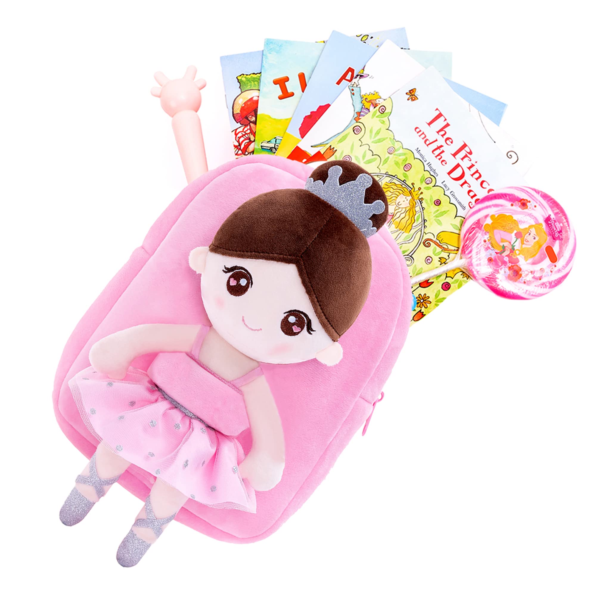 Mochila Gloveleya Para Niños Pequeños Con Suave Muñeca Bailarina Rosa 2+ - Venta Internacional.