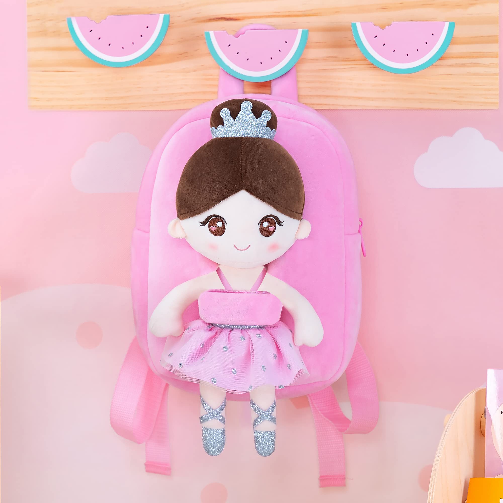 Foto 6 pulgar | Mochila Gloveleya Para Niños Pequeños Con Suave Muñeca Bailarina Rosa 2+ - Venta Internacional.