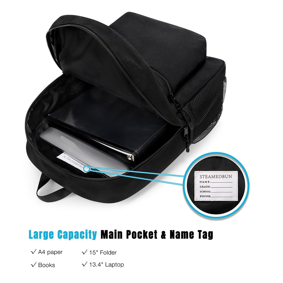Foto 3 | Mochila Steamedbun Negra-Venta Internacional