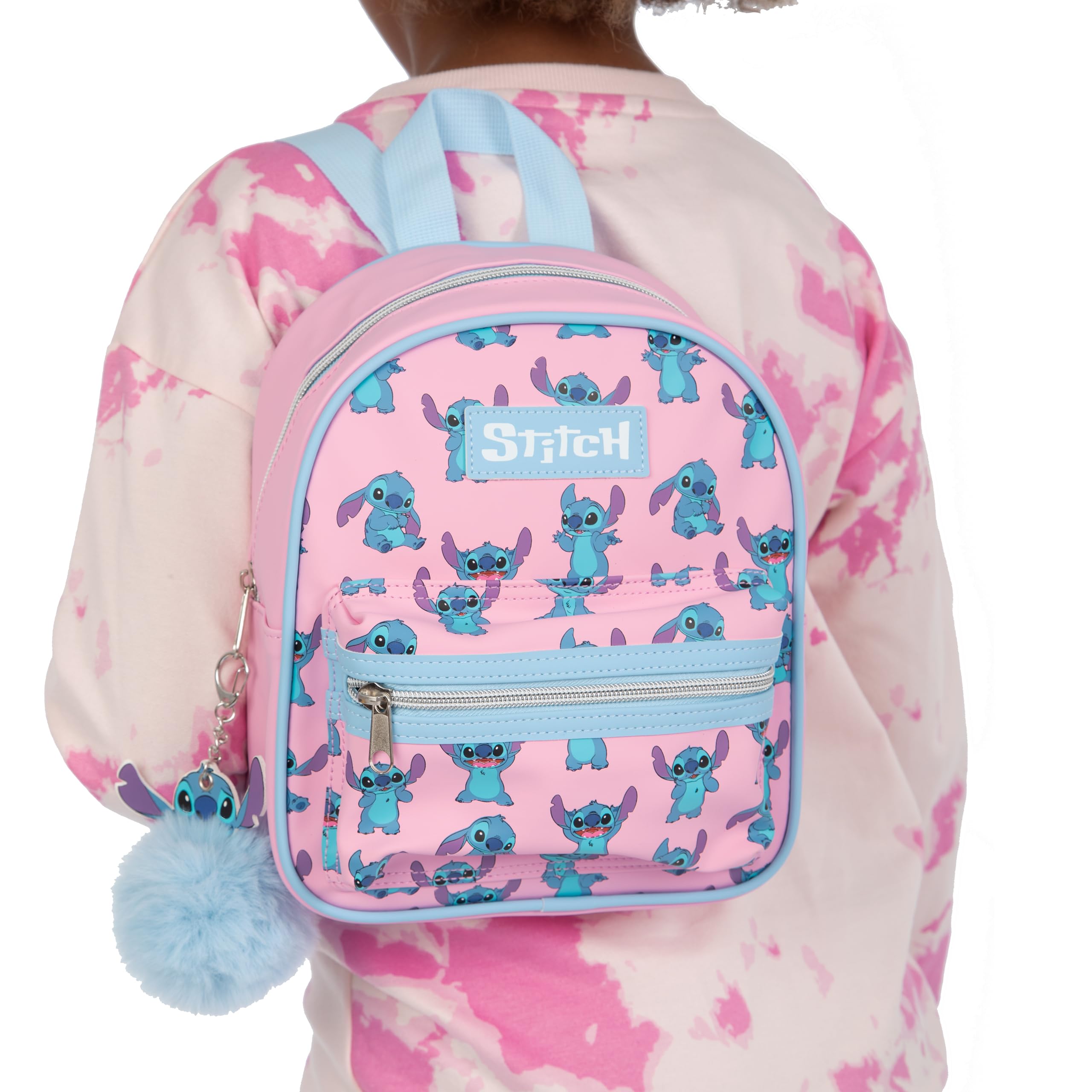 Foto 3 pulgar | Minimochila Disney Stitch Para Niñas Rosa Con Llavero - Venta Internacional.