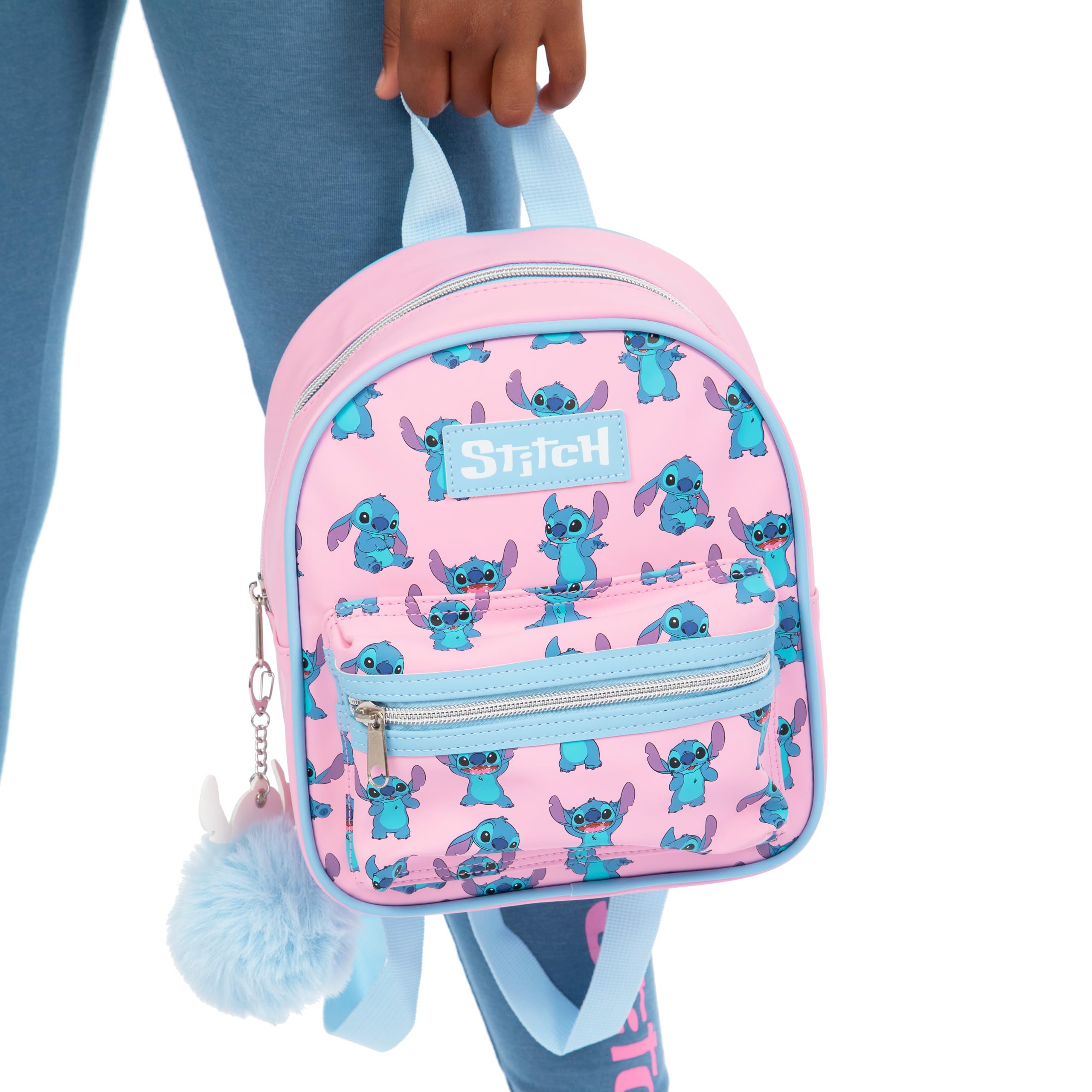 Foto 5 pulgar | Minimochila Disney Stitch Para Niñas Rosa Con Llavero - Venta Internacional.