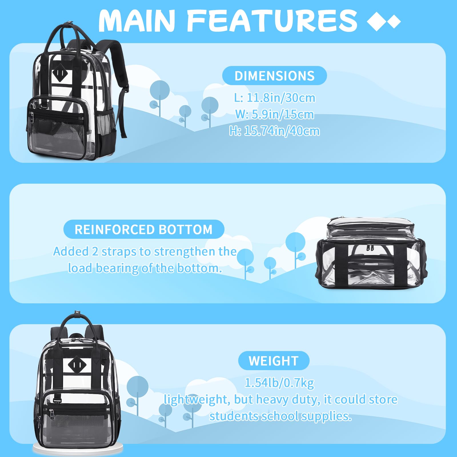 Foto 8 pulgar | Mochila Transparente Moonbaby - Venta Internacional