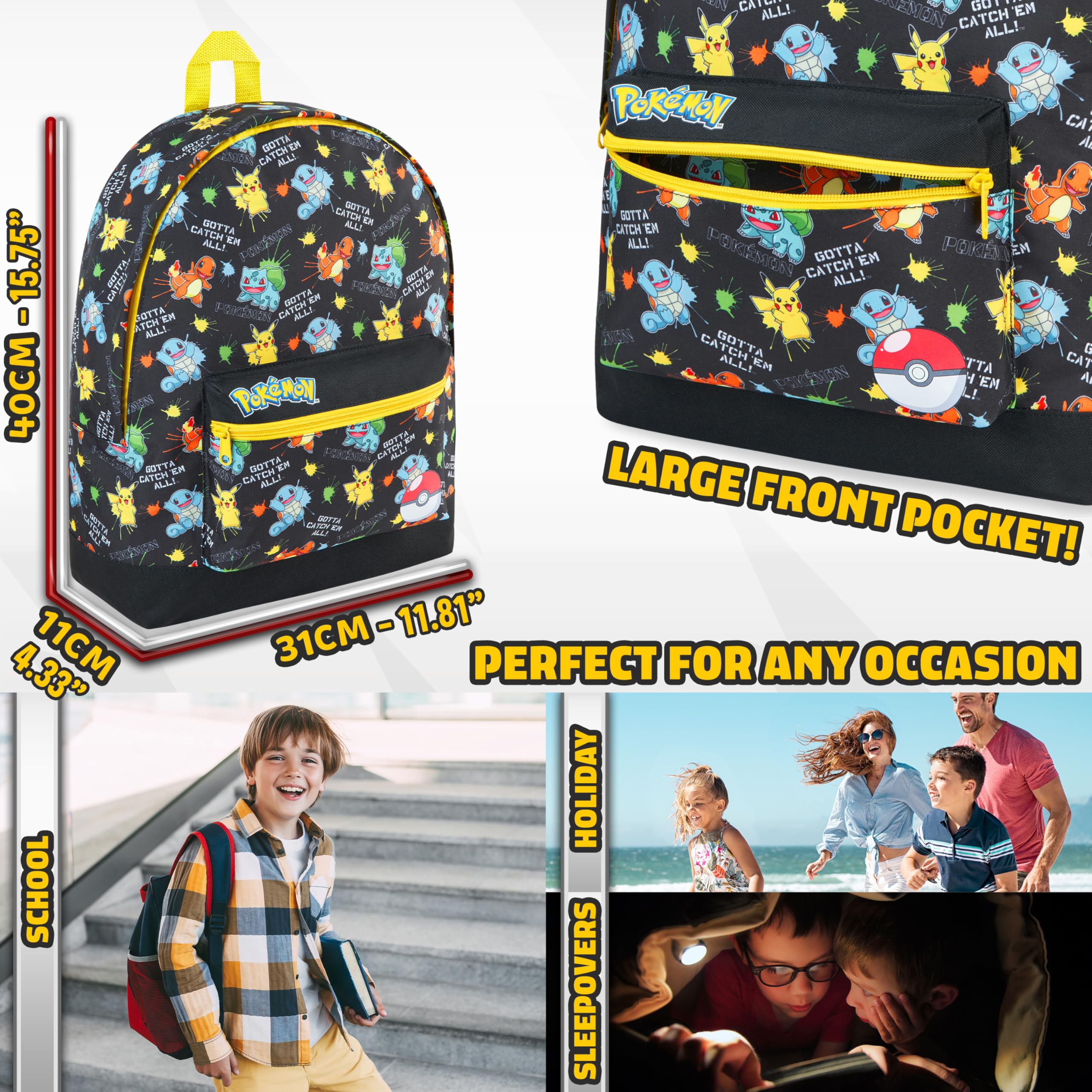 Foto 5 pulgar | Mochila Escolar Pokemon Kids Pikachu Eevee Pokeball  - Venta Internacional
