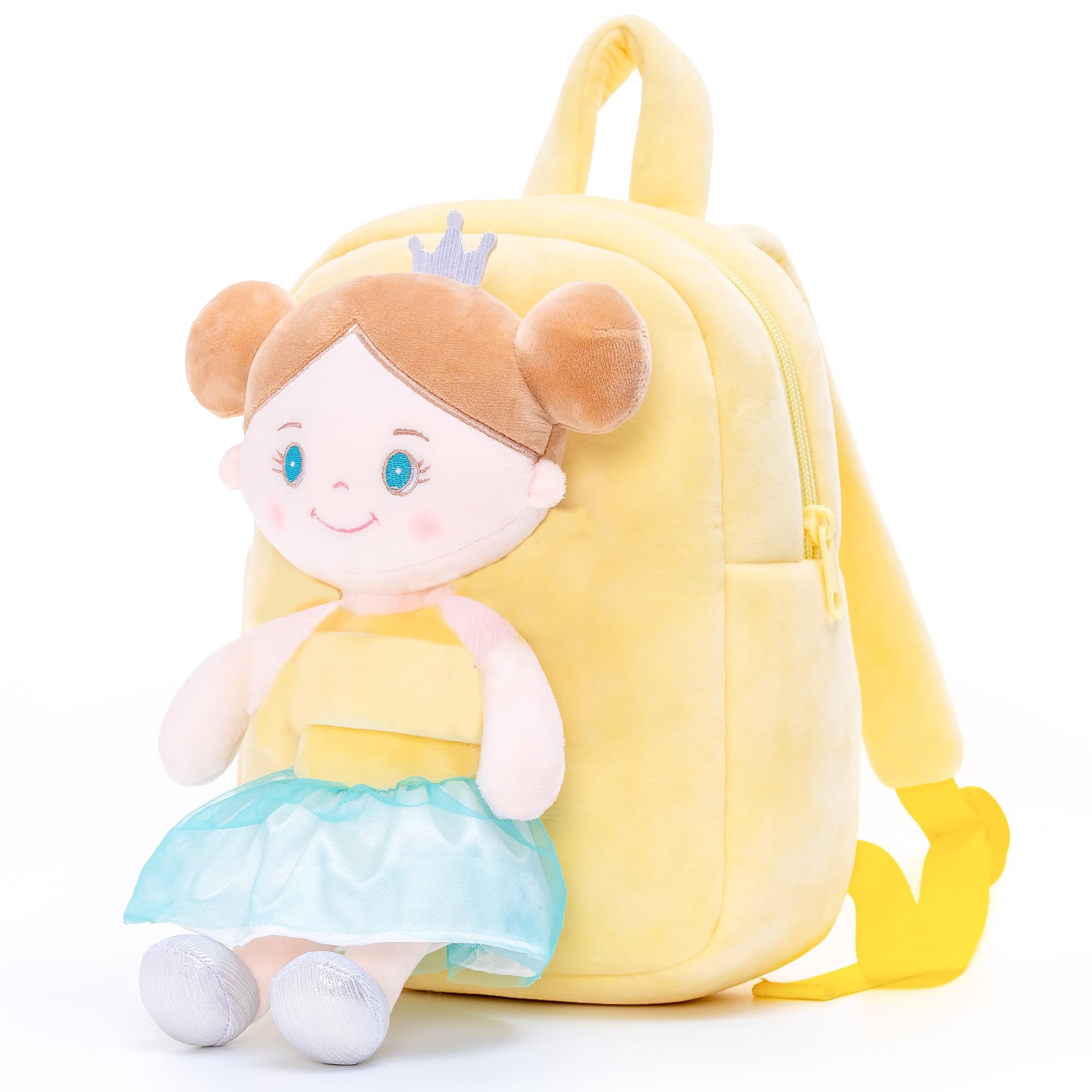 Foto 2 pulgar | Mochila Gloveleya para Niños Pequeños con Muñeca de Trapo de 23 cm Amarilla - Venta Internacional