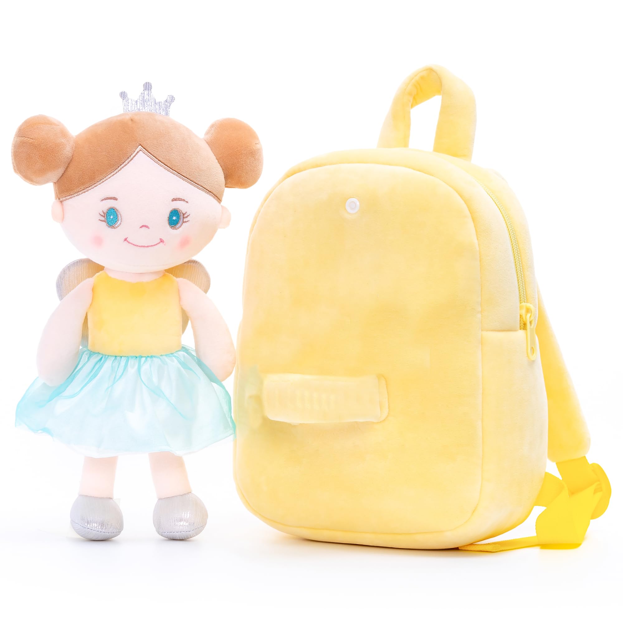 Foto 4 pulgar | Mochila Gloveleya para Niños Pequeños con Muñeca de Trapo de 23 cm Amarilla - Venta Internacional