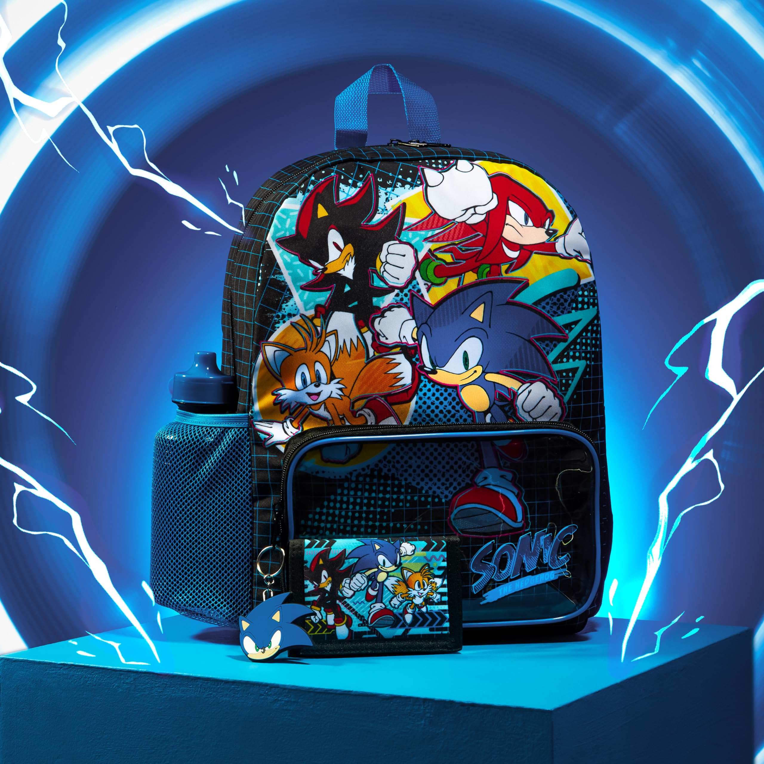 Foto 2 | Set de Mochilas Escolares Sonic The Hedgehog de 4 Piezas con Botella de Agua - Venta Internacional