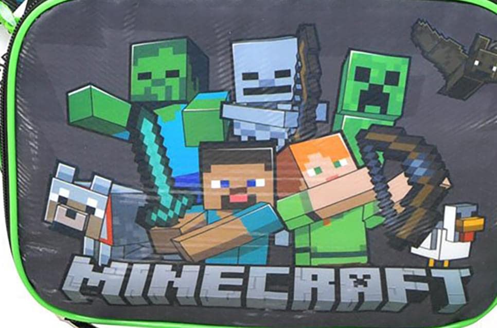 Foto 5 pulgar | Mochila Minecraft Creeper Kids De 40 Cm Con Bolsa De Almuerzo - Venta Internacional.