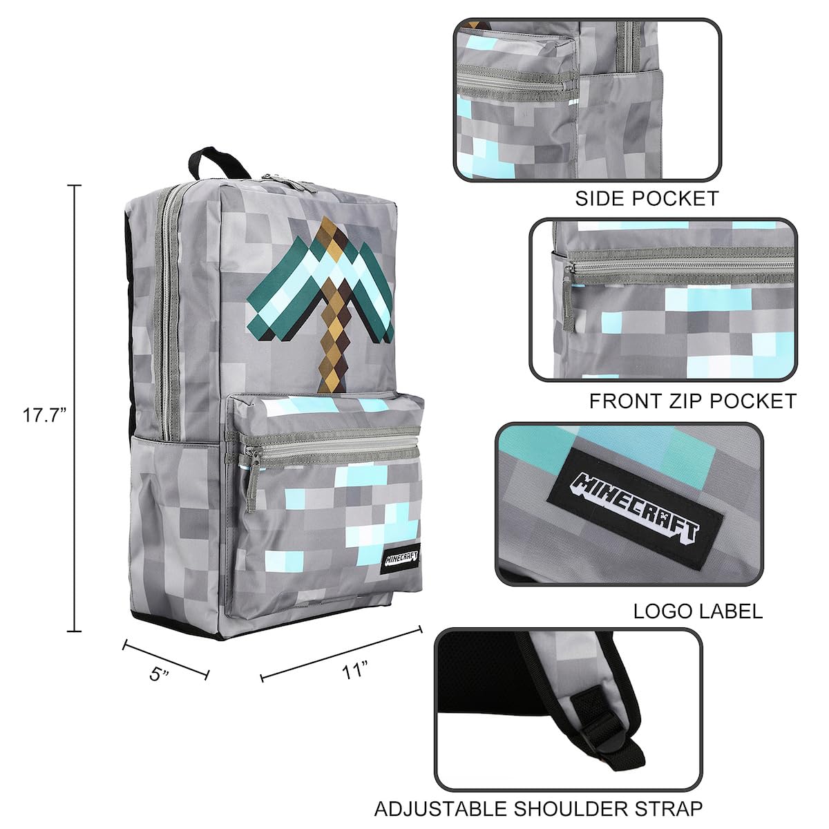 Foto 4 pulgar | Mochila Bioworld Minecraft - Venta Internacional