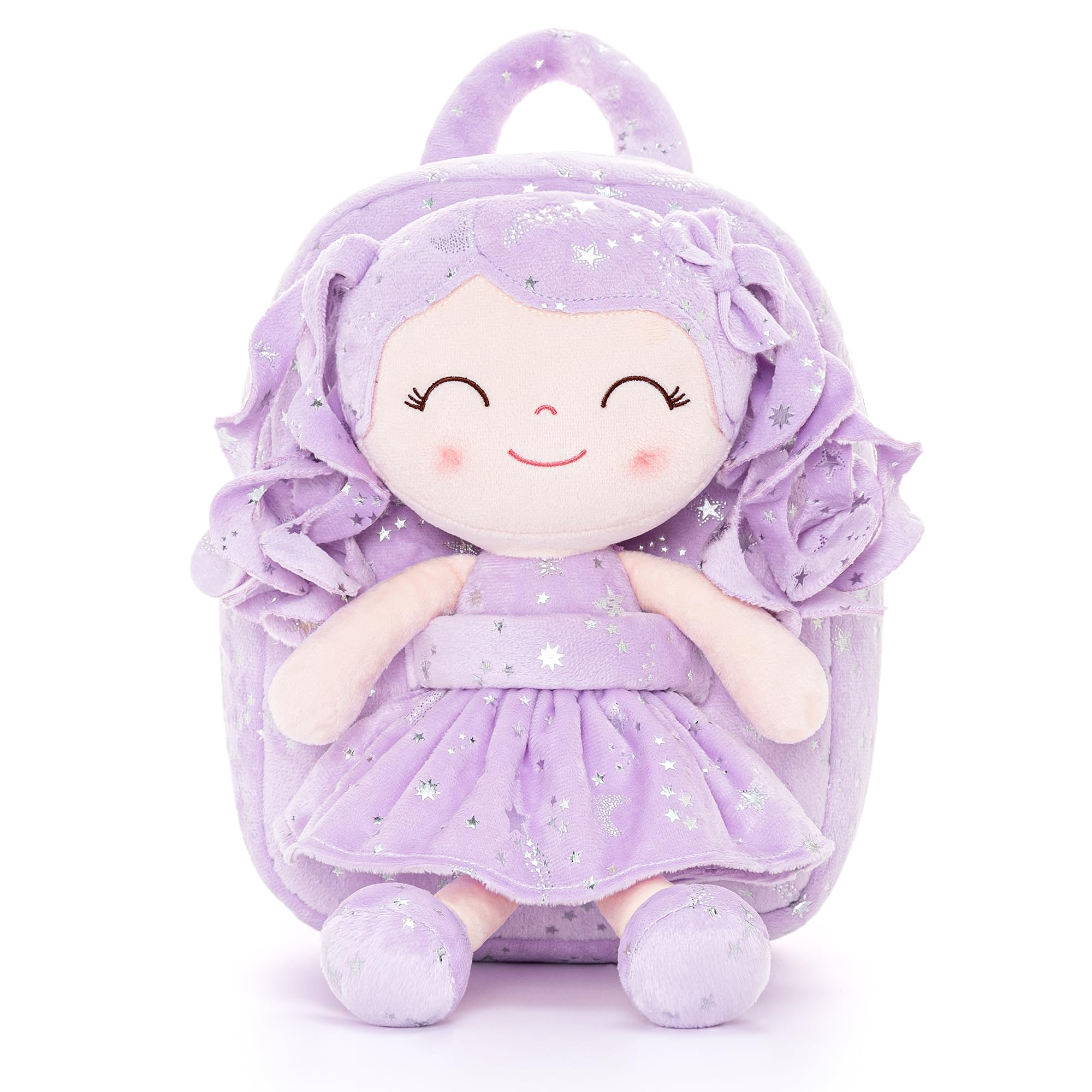 Mochila Gloveleya Muñeca Rizada de Felpa para Niñas Pequeñas 23 cm - Venta Internacional