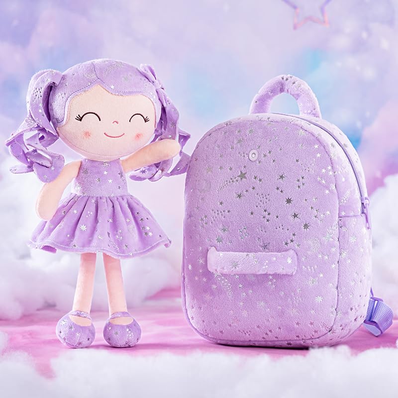 Foto 4 pulgar | Mochila Gloveleya Muñeca Rizada de Felpa para Niñas Pequeñas 23 cm - Venta Internacional
