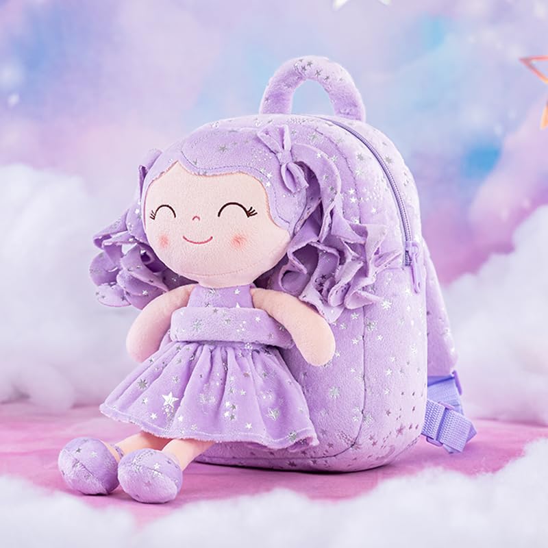 Foto 6 pulgar | Mochila Gloveleya Muñeca Rizada de Felpa para Niñas Pequeñas 23 cm - Venta Internacional