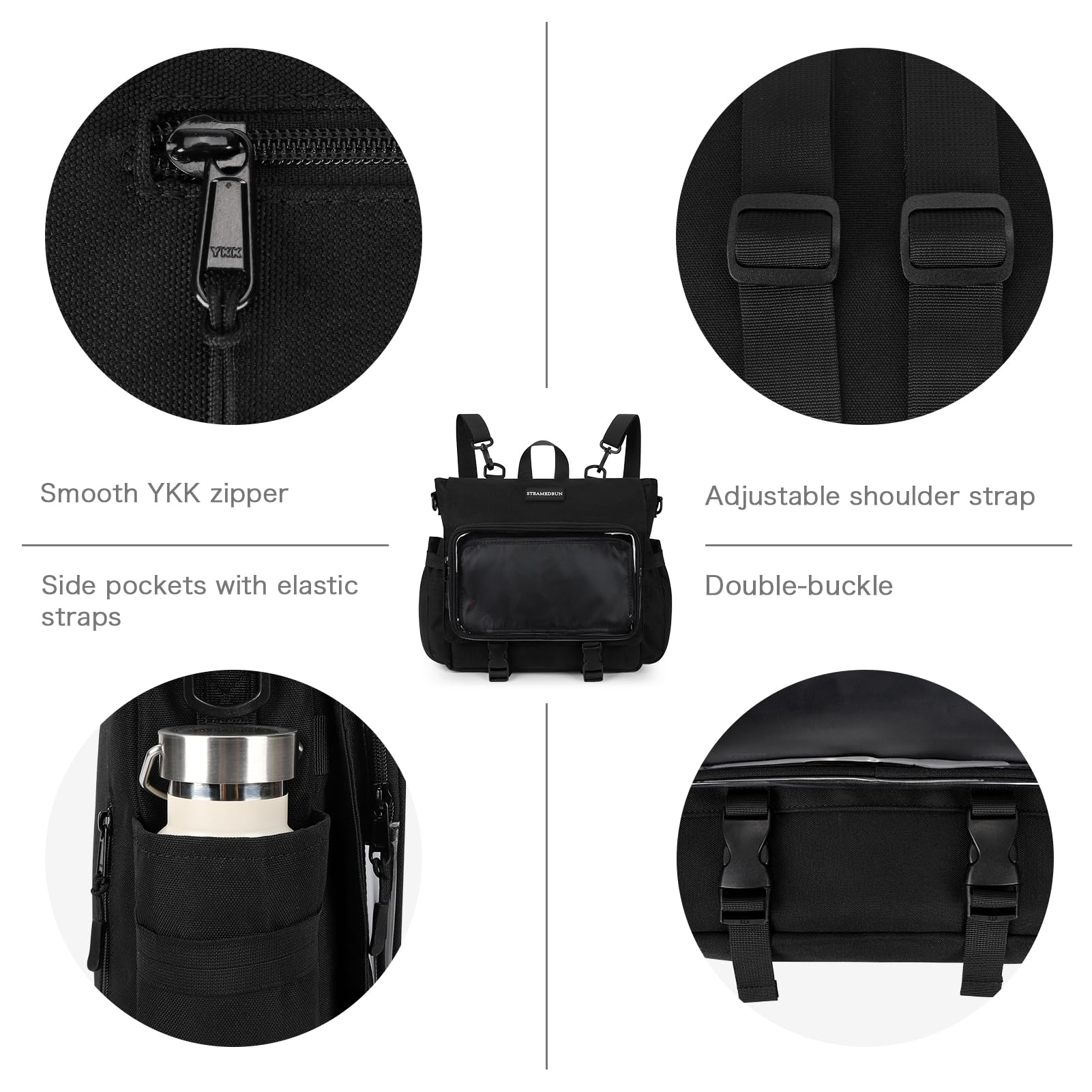 Foto 7 pulgar | Mochila Steamedbun Kawaii Negra para Niñas - Venta Internacional