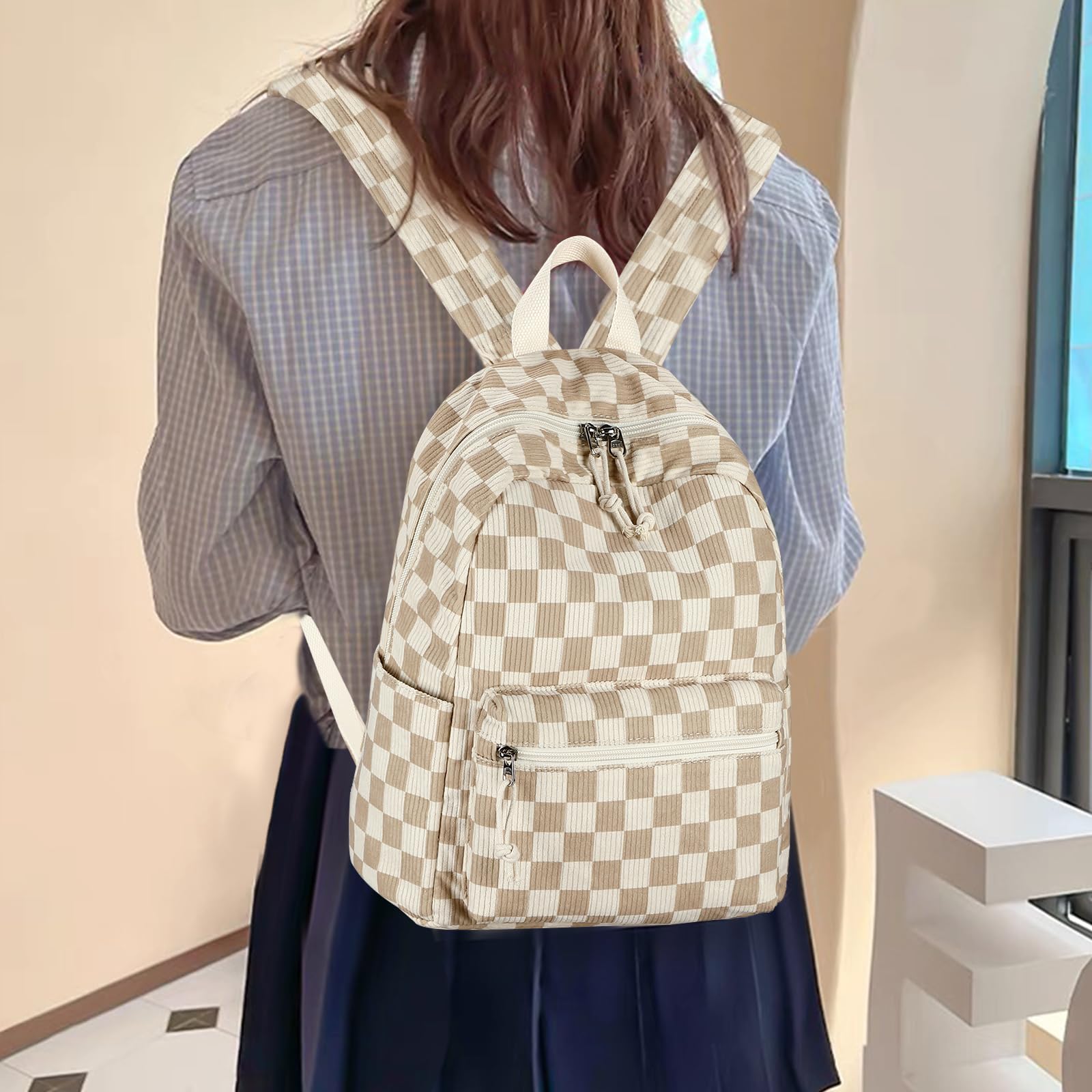 Foto 5 pulgar | Minimochila Bluboon a Cuadros Multicolor - Venta Internacional