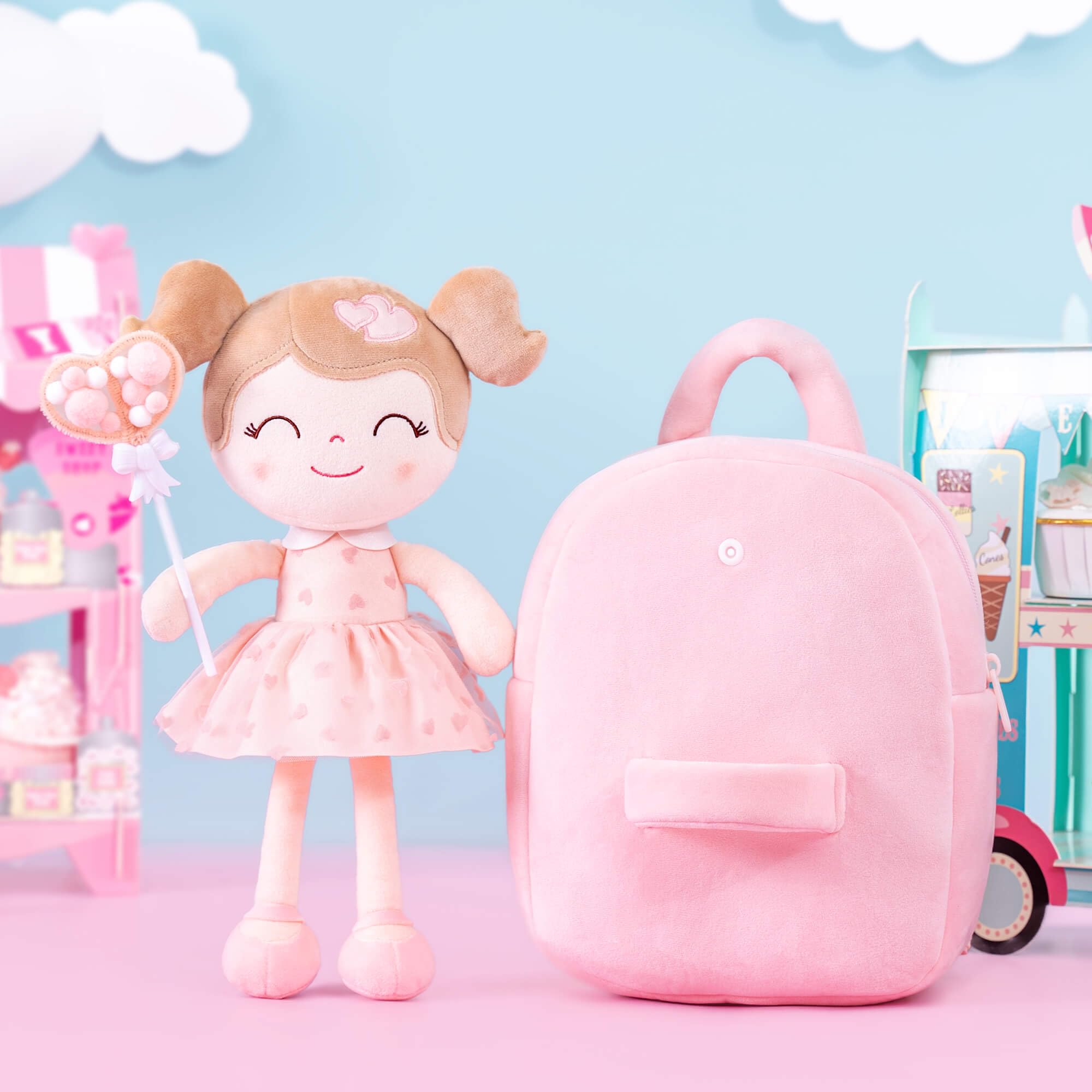 Foto 7 | Mochila para Niños Pequeños Gloveleya Baby Girl Bolsa de Peluche de 23 cm - Venta Internacional