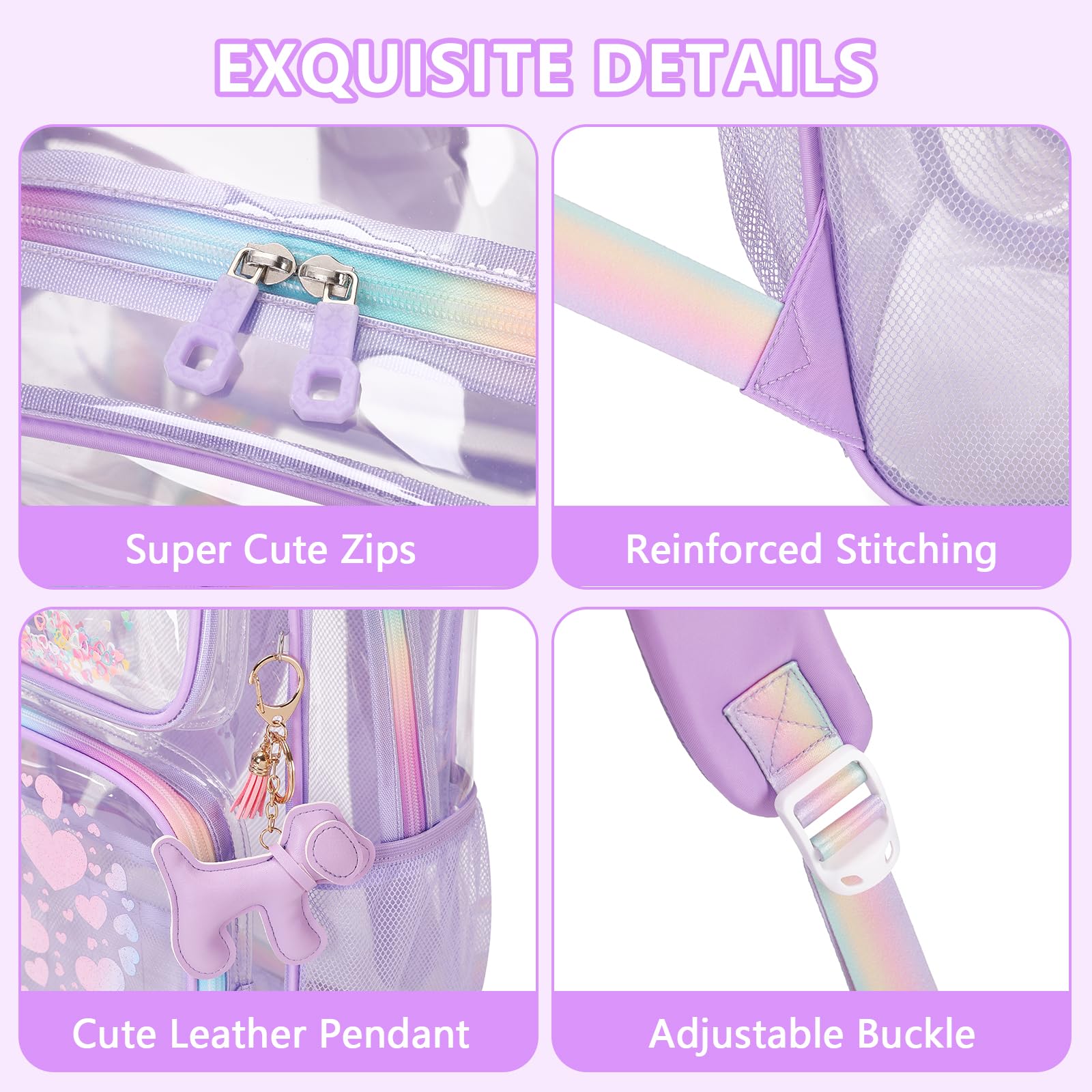 Foto 7 pulgar | Mochila Transparente Moonbaby Lovely - Venta Internacional