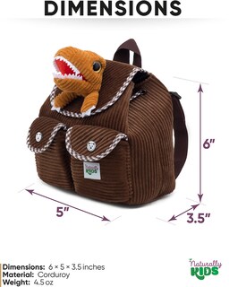 Foto 2 | Minimochila Naturally Kids con Diseño de Dinosaurio para Niños de 2 a 5 Años - Venta Internacional