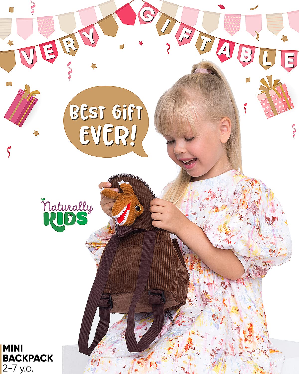 Foto 6 pulgar | Minimochila Naturally Kids con Diseño de Dinosaurio para Niños de 2 a 5 Años - Venta Internacional