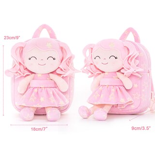 Foto 2 | Mochila Gloveleya para Niña Pequeña con Muñeco de Peluche de 23 cm color Rosa - Venta Internacional