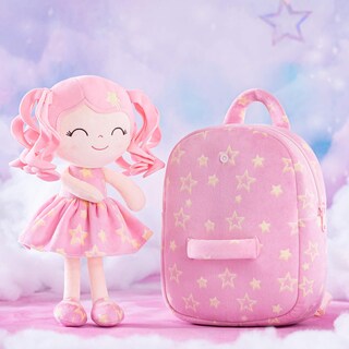Foto 7 | Mochila Gloveleya para Niña Pequeña con Muñeco de Peluche de 23 cm color Rosa - Venta Internacional
