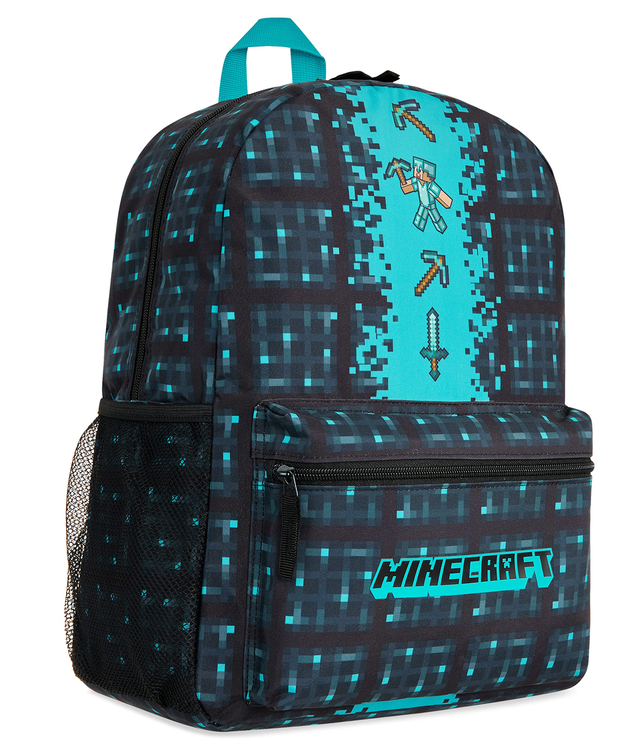 Foto 2 pulgar | Mochila Escolar Minecraft Kids con Bolsillo Frontal Azul - Venta Internacional