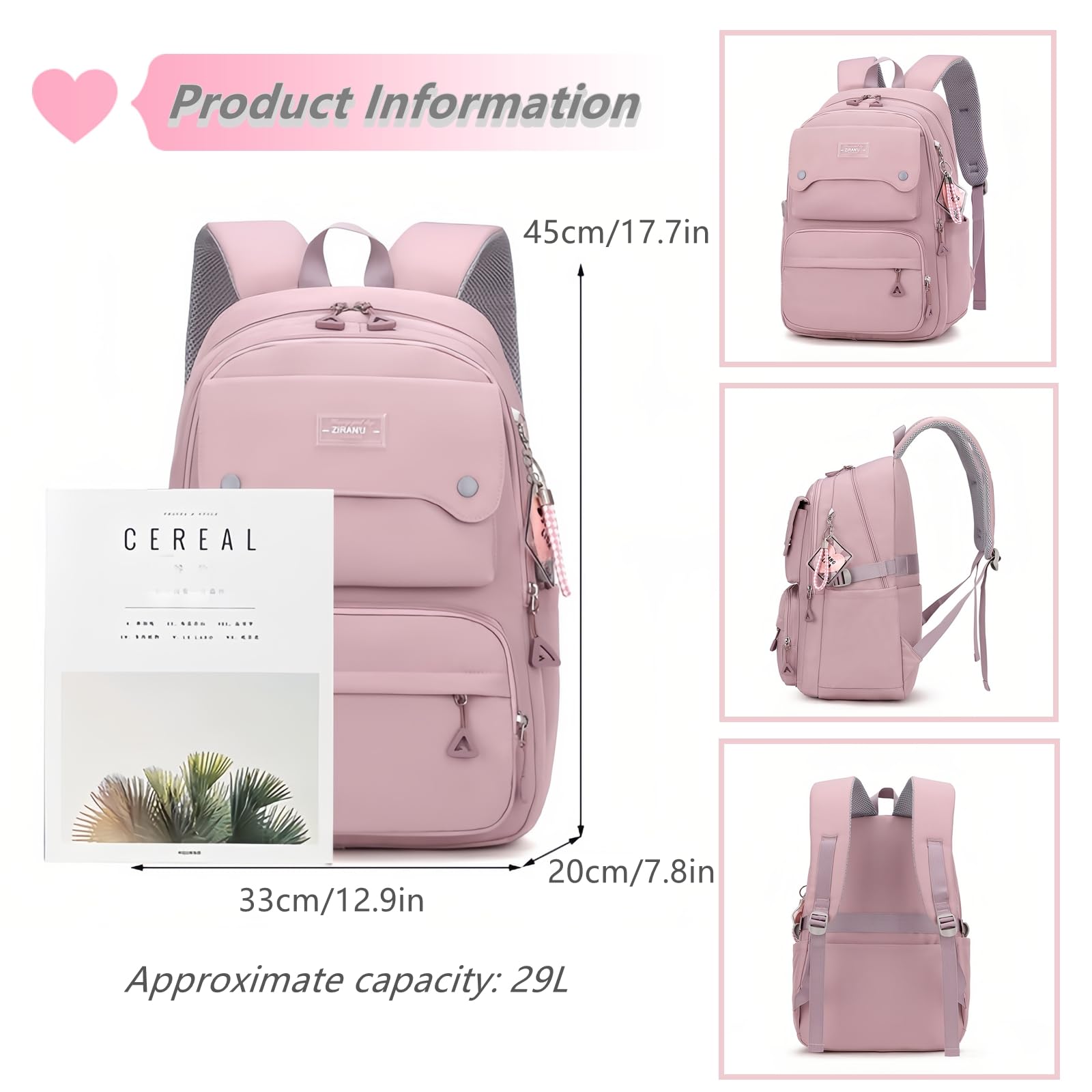 Foto 4 pulgar | Mochila Bansusu Teen Girls School Blue de 29 L - Venta Internacional