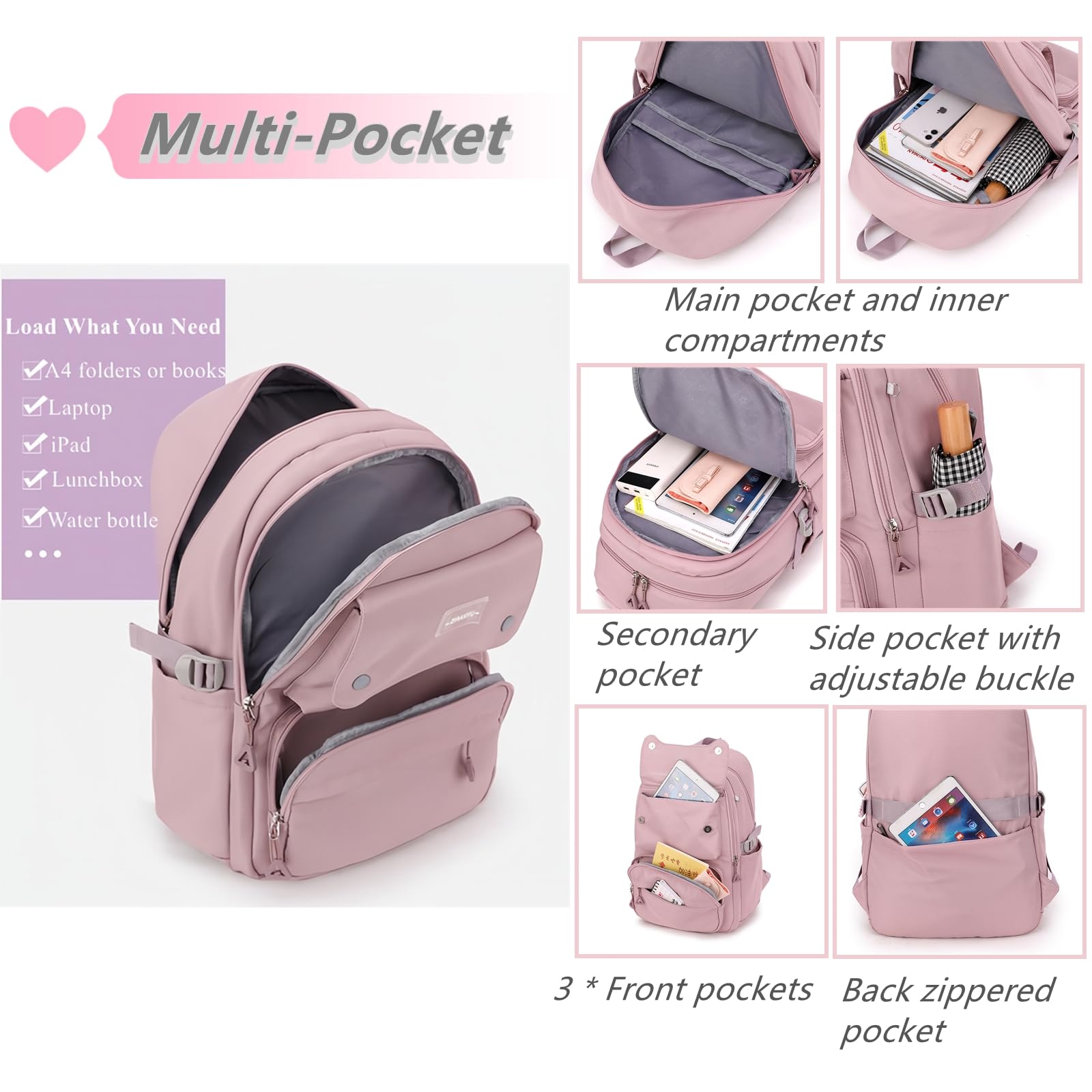 Foto 5 pulgar | Mochila Bansusu Teen Girls School Blue de 29 L - Venta Internacional