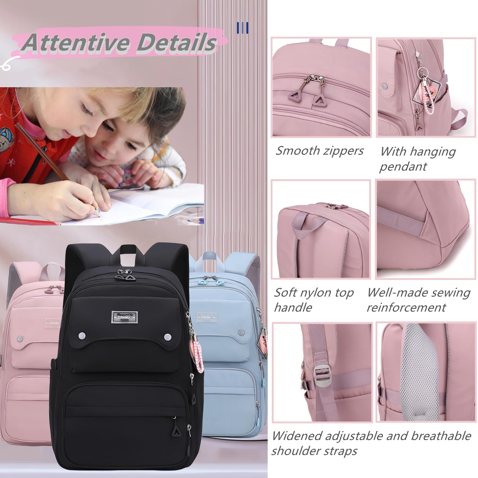Foto 7 pulgar | Mochila Bansusu Teen Girls School Blue de 29 L - Venta Internacional
